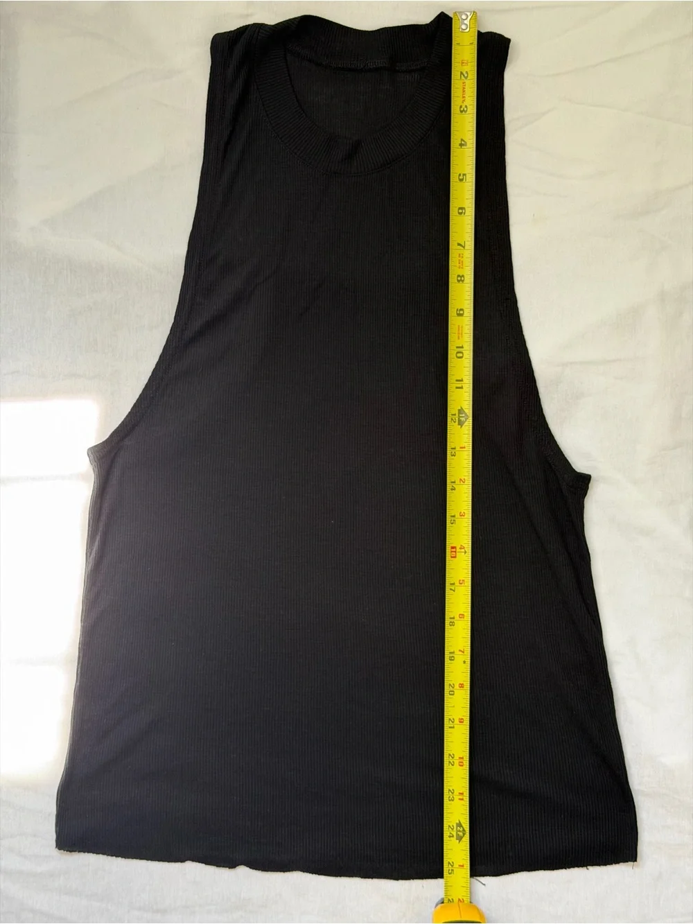 Alo Yoga Black Ribbed Sleeveless Tank Top (S/M)